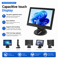 Monitor Layar Sentuh Kapasitif 10.1 Inci 10 Titik IPS HD VGA Layar POS Industri untuk Raspberry Pi Windows Linux Android