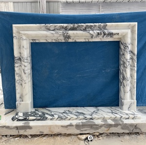 Marco <span class=keywords><strong>de</strong></span> Chimenea <span class=keywords><strong>de</strong></span> Mármol Blanco Arabescato Natural, Moderno y Sencillo, para Decoración <span class=keywords><strong>de</strong></span> Interiores <span class=keywords><strong>de</strong></span> Casa o Villa - Product Image 4