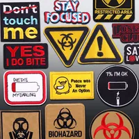 Patchs thermocollants personnalisés en polyester écologique, brodés avec slogan 'Hippie Rock', pour vêtements et sacs à dos