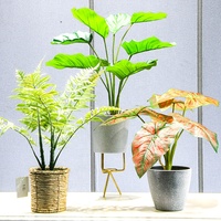 Tanaman Bonsai plastik, dekorasi rumah tanaman dalam ruangan buatan dengan Pot taman pohon Pot Modern Mini plastik Pot bunga