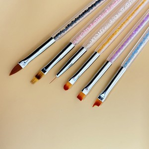 Lot de 6 stylos de peinture pour nail art à double tête en acrylique, pinceau plat pour lignes et outil de photothérapie - Product Image 6