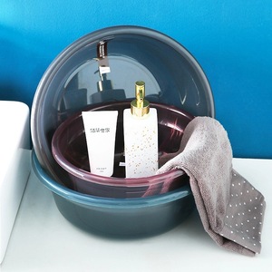 อ่างล้างหน้าพลาสติกใสทรงกลมขนาดใหญ่ ทนทาน ใช้ในครัวเรือน สำหรับล้างผัก ซักผ้า แช่เท้า - Product Image 3