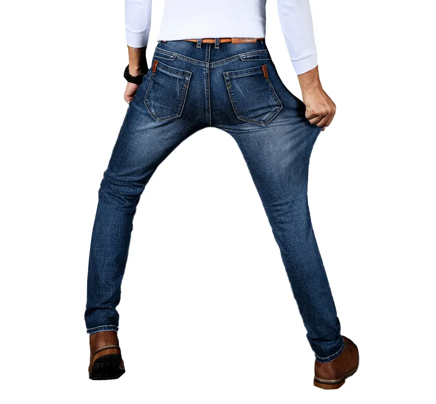 האחרון עיצוב באיכות גבוהה ג 'ינס רגיל Fit למתוח ג' ינס דנים מכנסיים