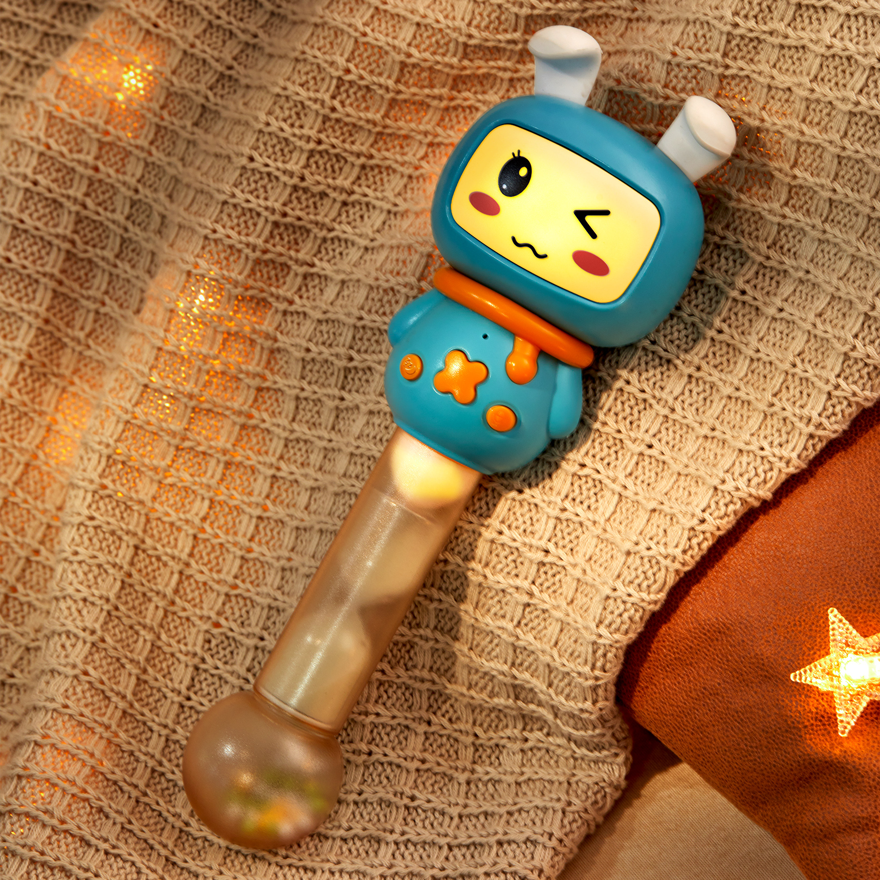 Tumama Обучающие пластиковые кролик шейкер колокольчик детские погремушки сна соска Прорезыватель для зубов музыкальные погремушки игрушки со светодиодными огнями для младенцев