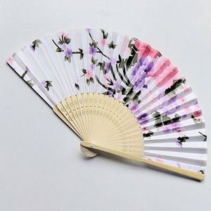 Promotional Handheld Floral Portable Plastic Hand Folding Fans Sublimation <b>Pattern</b> Bamboo Fans With Printing Your Design - Product Image 2