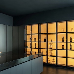 Mueble <span class=keywords><strong>Bar</strong></span> Moderno de Madera Personalizado, Fácil de Montar, Mueble para el Hogar, Almacenamiento de Licores, Vitrina con Puerta de Vidrio, Estante para Botellas de Vino - Product Image 2