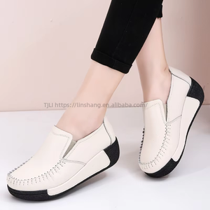 Women's Spring Autumn Thick-Soled <b>Shoes</b> Women's Genuine Mid-Heel Mother's <b>Shoes</b> With Wedge Heel for <b>Height</b> <b>Increase</b> - Product Image 2