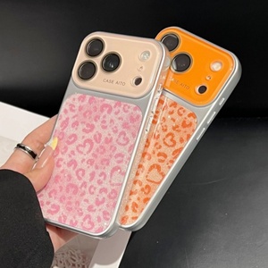 Coque de téléphone tendance pour femme, motif léopard scintillant, couleurs élégantes et girly, coque arrière pour iPhone 17 16 15 14 13 12 Pro Max, vente en gros - Product Image 4