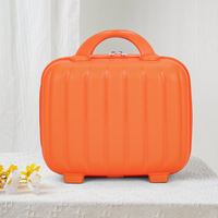 Valise portable en PP de 14 pouces, motif dessin animé 3D, multifonctionnelle, grande trousse de rangement pour maquillage, boîte cadeau, étui citrouille, fermeture éclair, résistante à l'eau