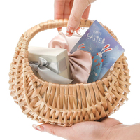 Panier en osier tressé de style européen classique et romantique avec doublure en plastique pour fleurs de mariage ou décoration intérieure