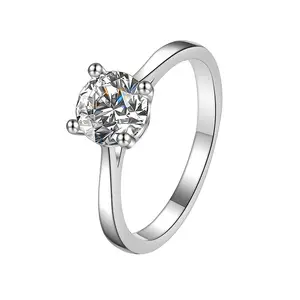 Frauen Mossinat Diamant Schmuck Sterling Silber Ring 1 Karat Diamant Moissan ite Ring