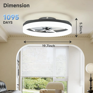 أبيض وأسود ، K-، ملف تعريف منخفض ، s مع أضواء ليد وثريا عن بعد 20 بوصة - Product Image 2