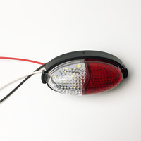 Feu de position latéral LED ovale en forme de goutte d'eau, bicolore, étanche, pour remorque et poids lourd