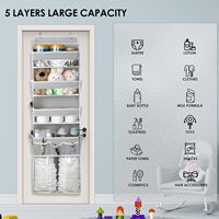 Organisateur de porte pliable à 5 niveaux, grand rangement pour chambre d'enfant, décoration de chambre, indispensables, panier à couches, rangement de vêtements pour bébé