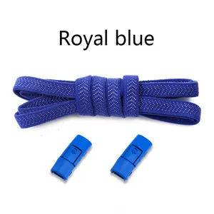 2024New Lazy Elastic Shoelace Colorful Metal Button Press Buckle Flat Shoelaces No Tie Sneakers Colorful Shoelaces