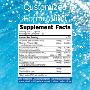 Cápsulas de <span class=keywords><strong>complejo</strong></span> de vitamina <span class=keywords><strong>B</strong></span> OEM Suplemento De Salud vitamina B6 B12 <span class=keywords><strong>B</strong></span> 9 Etiqueta Privada - Product Image 3