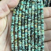 Turquoise Africaine 2x4mm Rondelle à Facettes Mini Petites Perles pour Conception Collier Clavicule Bracelet Fabrication de Bijoux Approx:380MM