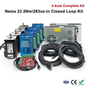 Kit de Suministro de Energí<span class=keywords><strong>a</strong></span> con Motor Paso <span class=keywords><strong>a</strong></span> Paso <span class=keywords><strong>Nema</strong></span> <span class=keywords><strong>23</strong></span> de Bucle Cerrado de 4 Ejes y 2NM y Driver HSS57 para Router CNC/Máquina Láser de Alta Precisión - Product Image 1