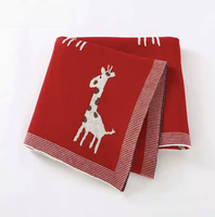 Housse de couette bébé en jacquard tricoté motif girafe de dessin animé, nouvelle collection, très populaire, pour poussette et lit