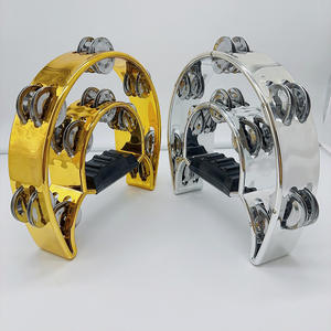 <span class=keywords><strong>Tambourin</strong></span> en plastique double couche <span class=keywords><strong>demi</strong></span>-<span class=keywords><strong>lune</strong></span> galvanoplastie personnalisé en gros pour le divertissement de mariage - Product Image 2