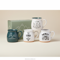 Ensemble de tasses à café en céramique avec logo personnalisé, citation inspirante, religieuse, en grès, tasse à thé au lait avec poignée pour la maison, le bureau, cadeau
