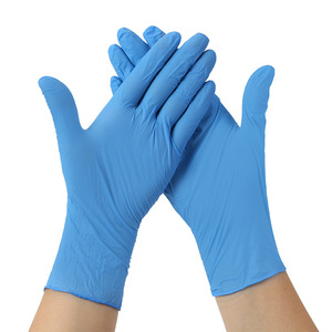 Mingyuan Nitrile Gloves Blue Powder <b>Free</b> Textured Fingertips Pet Bath Disposable Safety Gloves Non Sterile One Time Use - Product Image 3
