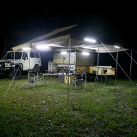 Kit LED 12V 4 pièces 50cm à profil en aluminium noir, installation rapide par perforation, lumière du jour 5000K, indice de protection IP67, dimmable pour aménagement paysager/camping