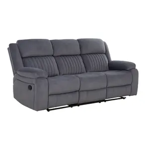 SX-81433 Sofa Set 3+2+1 5 Manual Recliners 2 Seater With Console And Stainless Cup Holder Wireless Charge