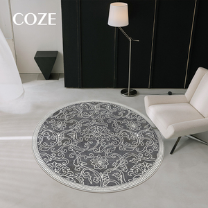 3D in <span class=keywords><strong>Polyester</strong></span> Vòng thảm cho phòng khách màu xám lớn trang trí nội thất sang trọng Thổ Nhĩ Kỳ Thảm alfombra - Product Image 2