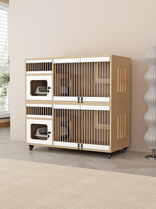 Cages à chats modernes en bois - Écologiques et économes en énergie. Meubles pour animaux de compagnie faciles à nettoyer. Convient aux chats et aux chiens. - Product Image 1