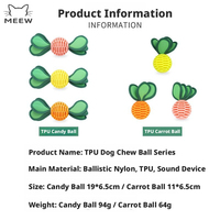Jouet pour chien transfrontalier en vogue, balle à mâcher indéchirable en TPU pour jeu autonome, jouet ludique pour animaux de compagnie avec distributeur de friandises