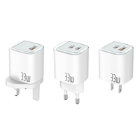 Chargeur USB-C HUGEEL Mini 33W, adaptateur de voyage UE pour la charge rapide Turbo PD, kit de câbles pour ordinateur portable et téléphone tablette
