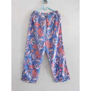 Ladies Floral Print Cotton Pajama Set Two Piece Long Sleeve Woven Top and Full Length <b>Pants</b> Comfortable Summer Nightwear - Product Image 4