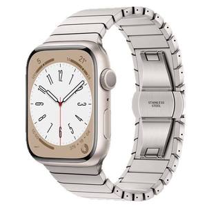 สายนาฬิกาข้อมือสแตนเลสสตีลแบบมีหัวเข็มขัดรูปผีเสื้อ สำหรับนาฬิกา IWatch รุ่น Ultra 2 สีเดิมของแท้ - Product Image 5