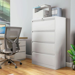 Khóa Sắt tủ hiện đại bệnh viện văn phòng nhà lưu trữ đồ nội thất kim loại màu đen thép trắng 4 ngăn kéo bên văn phòng Tủ hồ sơ - Product Image 2