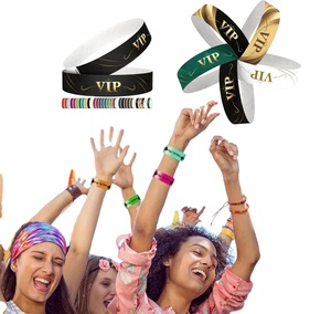 Custom Logo Printed Bracelet Waterproof Paper Tyvek Wristbands for Event Party Supplies
