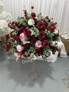 زهور اصطناعية رائجة البيع من IFG 2026، ورود خضراء وحمراء داكنة، زهور الهيدرانجيا لتزيين طاولات حفلات الزفاف - Product Image 3