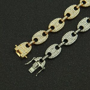 Collar de Cadena para Hombre con Colgante de Nariz de Cerdo, con Incrustaciones de Granos de Café y Diamantes de Colores, Estilo Hipster Tanjing - Product Image 3
