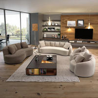 Conjunto de sofá curvo moderno, sofá redondo blanco para sala de estar, sofá semicircular para apartamento, 1 + 2 + 3 + 4