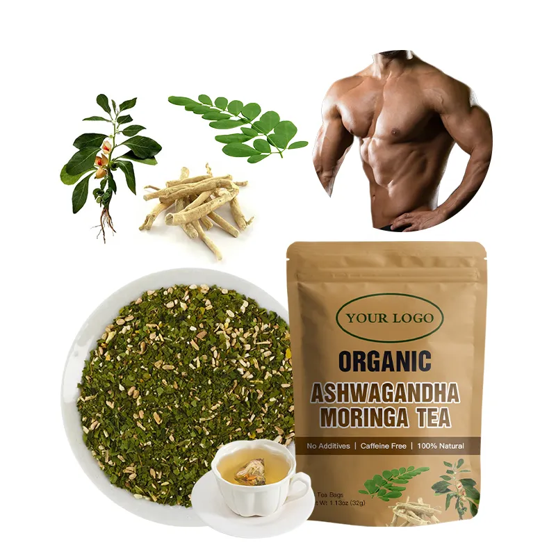 ورقة الشاي المورينجا المخصصة ورقة الشاي السائبة شجرة الآشواغندرا جذر مورينجا شاي الآشواغندرا
