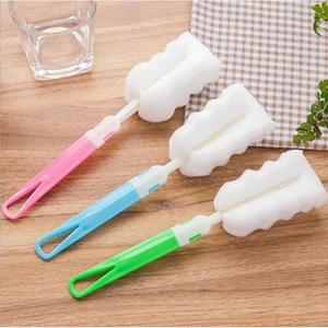 Brosse à tasses avec éponge amovible et manche long pour le nettoyage des bouteilles et des verres, outil de nettoyage pour biberons - Product Image 1
