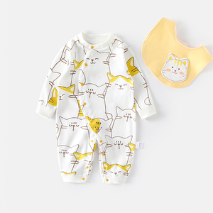 Pyjamas pour bébé fille en coton 100% sur mesure, Combinaison pour bébé imprimée super douce, Vêtements décontractés pour enfants - Product Image 1