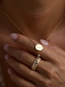 Collar con Colgante <span class=keywords><strong>de</strong></span> Disco Ovalado Grabado Personalizado, Chapado en Oro <span class=keywords><strong>de</strong></span> 18K, Acero Inoxidable, Joyerí<span class=keywords><strong>a</strong></span> Minimalista, Regalo <span class=keywords><strong>de</strong></span> Navidad para <span class=keywords><strong>Mujer</strong></span> - Product Image 4