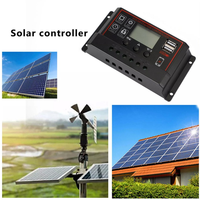 Controlador de Carga de Batería Solar PLC PWM 30A con Pantalla LCD y Doble USB 12V/24V, Suministro al por Mayor