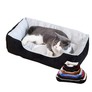Groothandel Grote Luxe Hond & Kat Bed Kussen Zacht & Comfortabel Warm Wasbaar Pluche Rechthoek Vorm Effen Patroon - Product Image 1