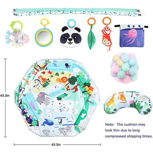 Alfombra de juegos para el gimnasio del bebé 5 en 1, colchoneta para el tiempo de la barriga y la actividad del gimnasio, <span class=keywords><strong>manta</strong></span> de fitness infantil, alfombrilla de juego con juguetes de peluche para exploración sensorial - Product Image 5