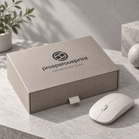 Boîte d'emballage pour souris en carton rigide avec tiroir coulissant personnalisé, en papier kraft, avec insert personnalisé pour accessoires informatiques, emballage cadeau