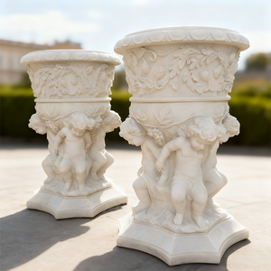 Garden Park Estatuas de piedra al aire libre y esculturas de mármol <span class=keywords><strong>natural</strong></span> Macetas y jarrones de granito de estilo europeo Durable - Product Image 4