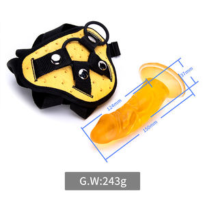 カップル用ゲーム黄色ボンデージギアアダルト商品ビッグディルドストラップ上ディルドボンデージベルトセックスおもちゃ女性と男性用 - Product Image 6