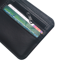 Porte-cartes de crédit portable en cuir PU avec logo personnalisé, fermeture ouverte, petit portefeuille pliable en accordéon pour unisexe